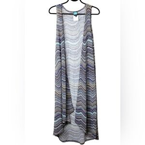 LM Beach Emblematic Chevron Print Sleeveless Maxi Swim Beach Cover up Medium